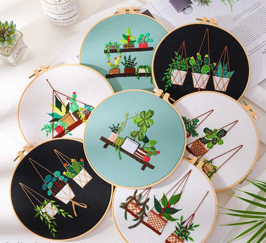 Pot plants embroidery kits G1-2