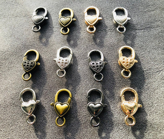 Mini lobster clasps, hear shape swivel hooks A5B