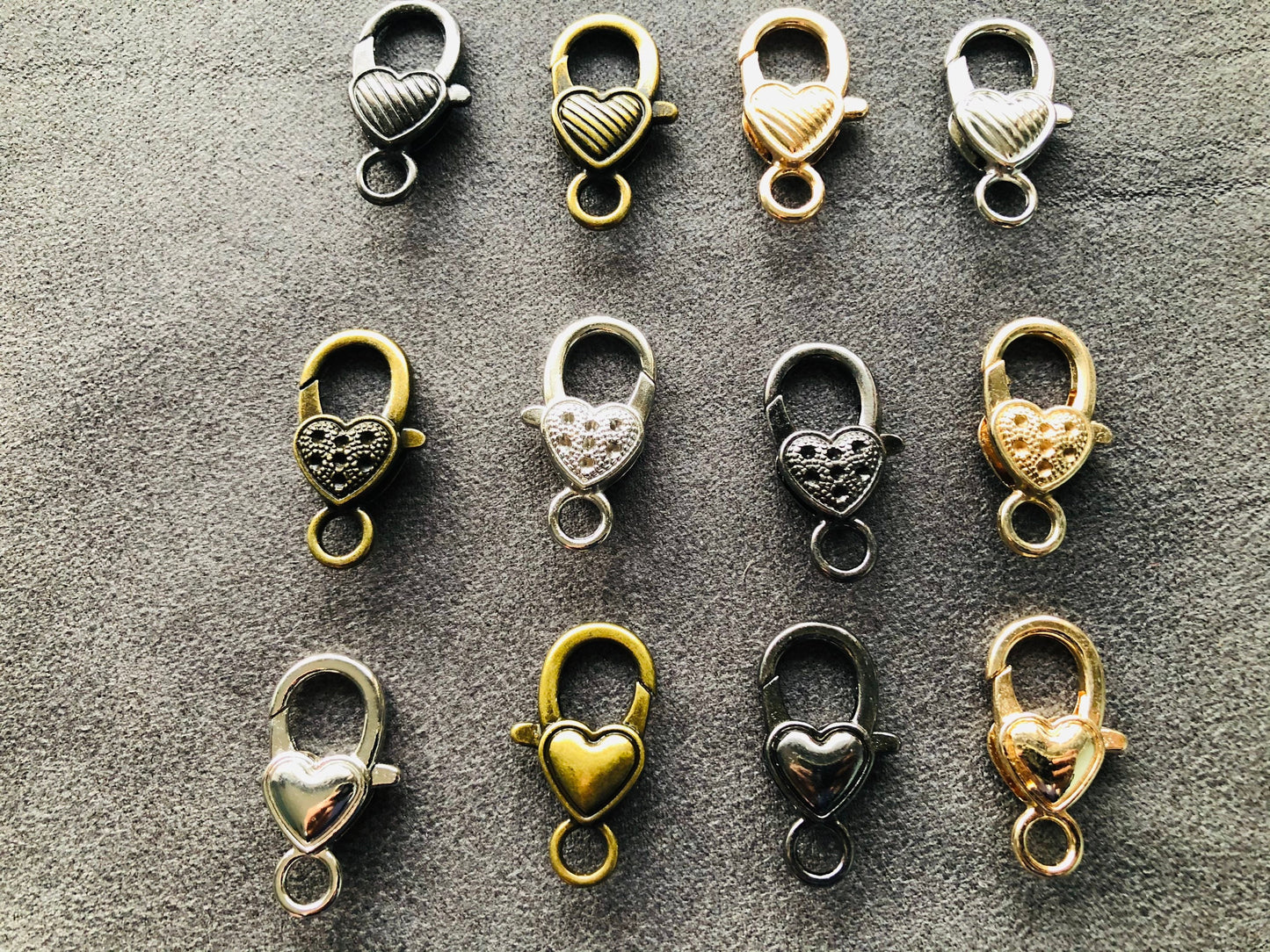 Mini lobster clasps, hear shape swivel hooks