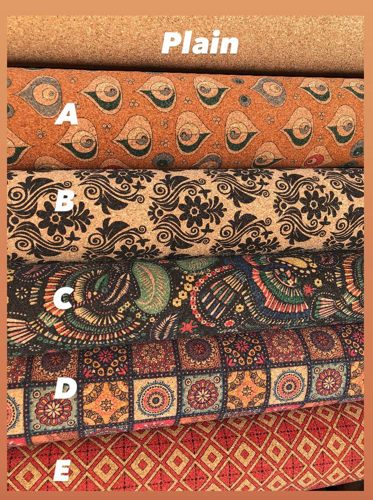Printed cork fabric, vegan leather, cork bags, vegan leather, cork leather F1