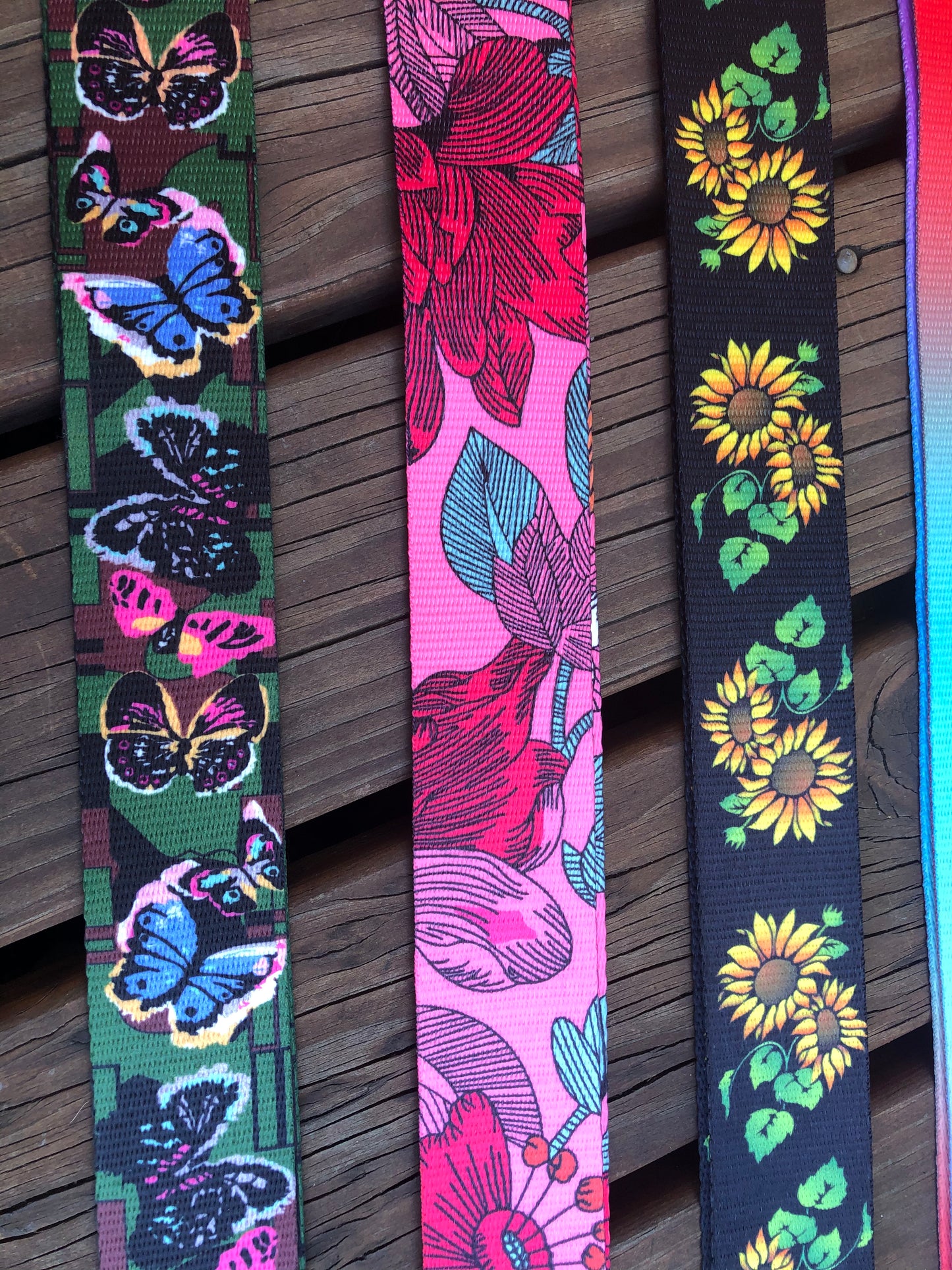3 metres of printed webbing, 3.8cm /1.5inch straps