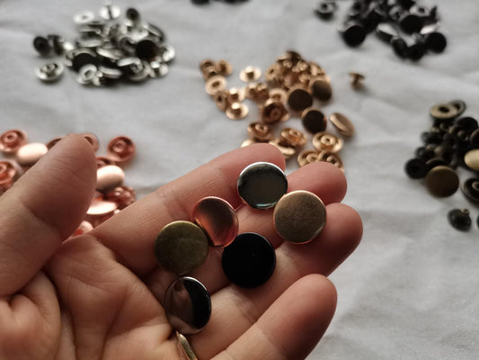 15mm heavy duty snap buttons, metal snaps, bags, jackets, optional snap button setting tools