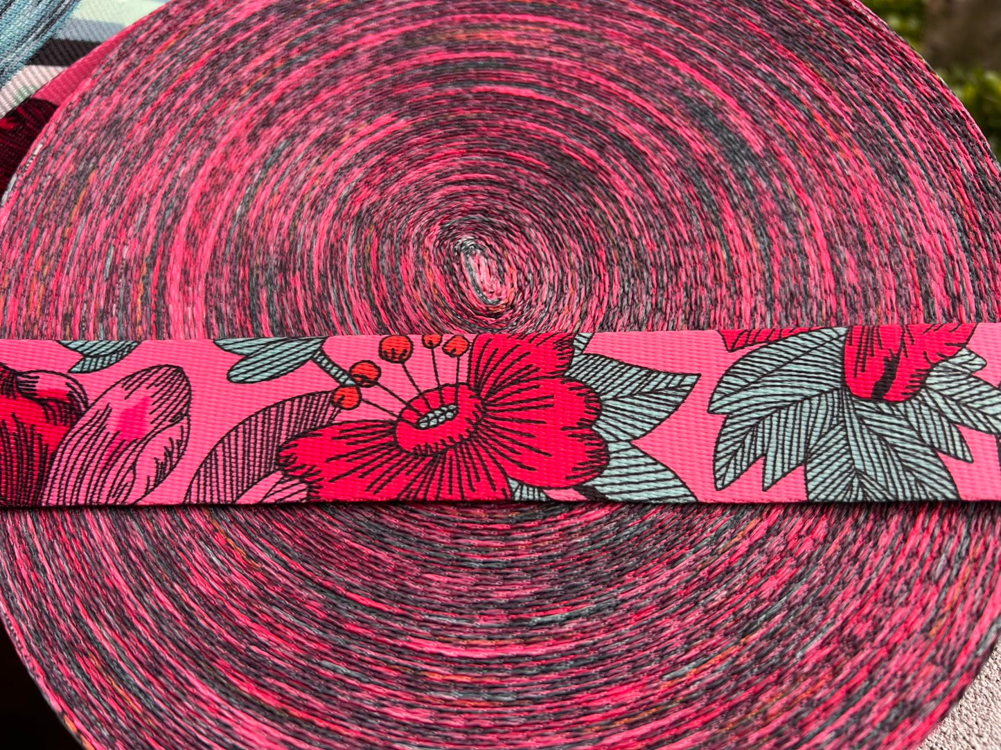 3.8cm - 1.5 inch printed webbing for tote bags, adjustable crossbody straps, handmade backpacks, heavy duty handles by the meter