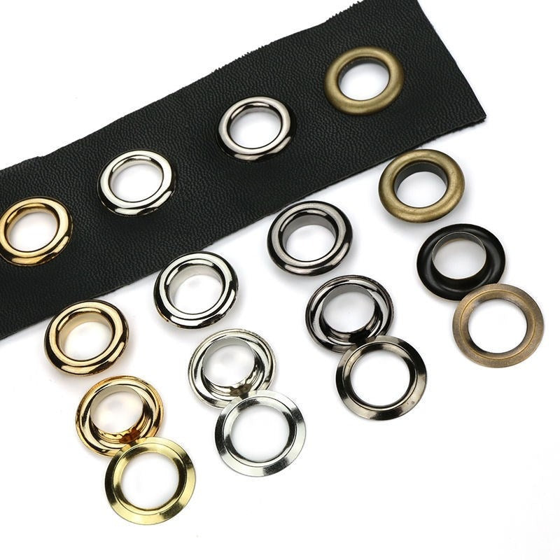 Metal eyelets for curtains, bags, jackets, leather work etc.