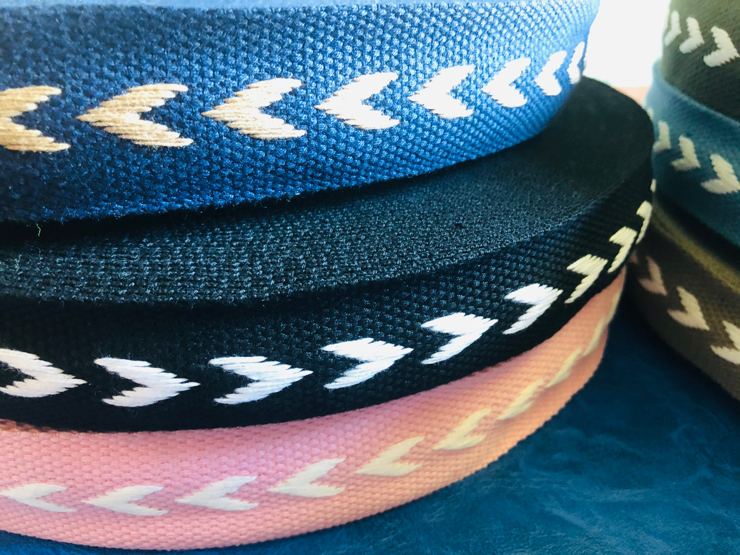3 metre of 3.8cm love heart pattern webbing for tote bags, adjustable crossbody straps, handmade backpacks, heavy duty handles by the meter