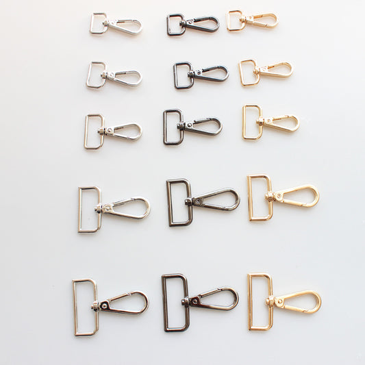 Rectangular eye swivel hooks, lobster clasps H2/H3