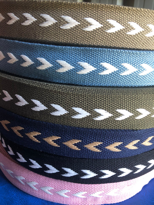3m rolls of love heart pattern webbing, 38mm/1.5inch strapping A5