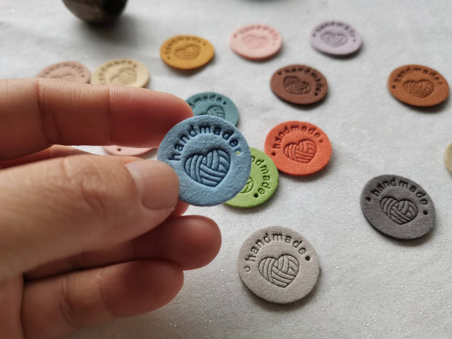 HANDMADE PU leather labels for bags, for clothes, dolls, leather work, knitting, crochet and other craft projects