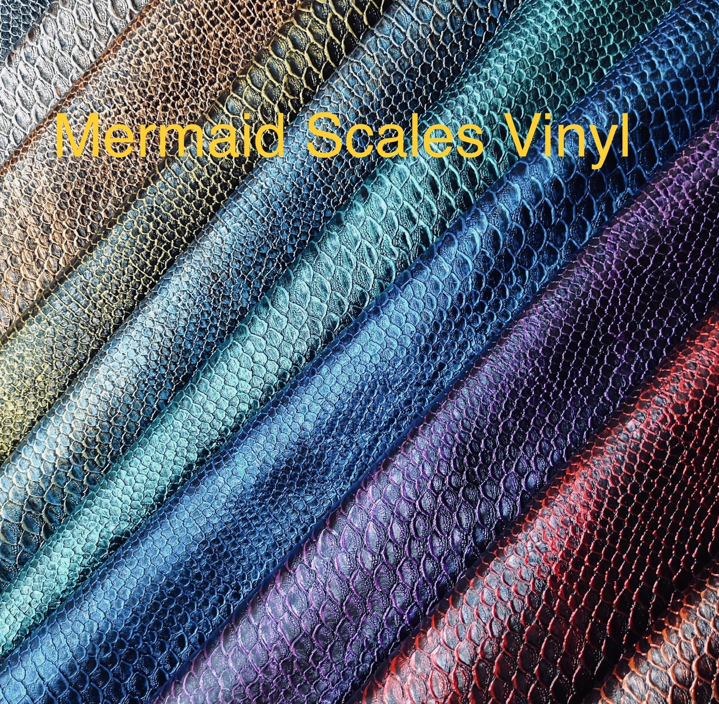 Mermaid scales Vinyl, embossed faux leather, synthetic leather, Vegan Pleather, artificial leather for bags, garments, and upholstery by the meter