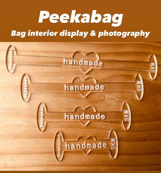 Peekabag, bag and wallet props, openers for interior display and photography B1