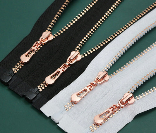 Size 5 rose gold color zippers, zips for jackets, hoodies and bags G3B