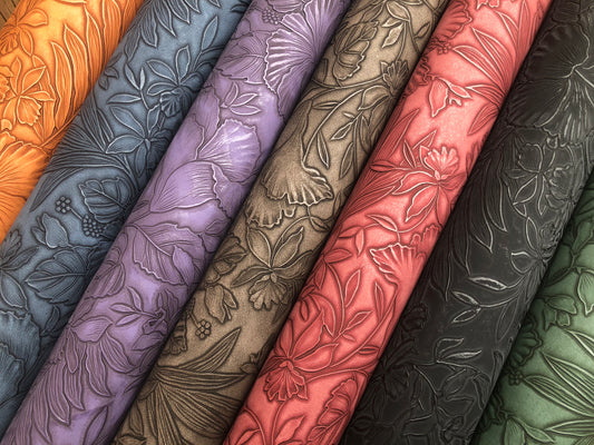 Floral embossed faux leather E5