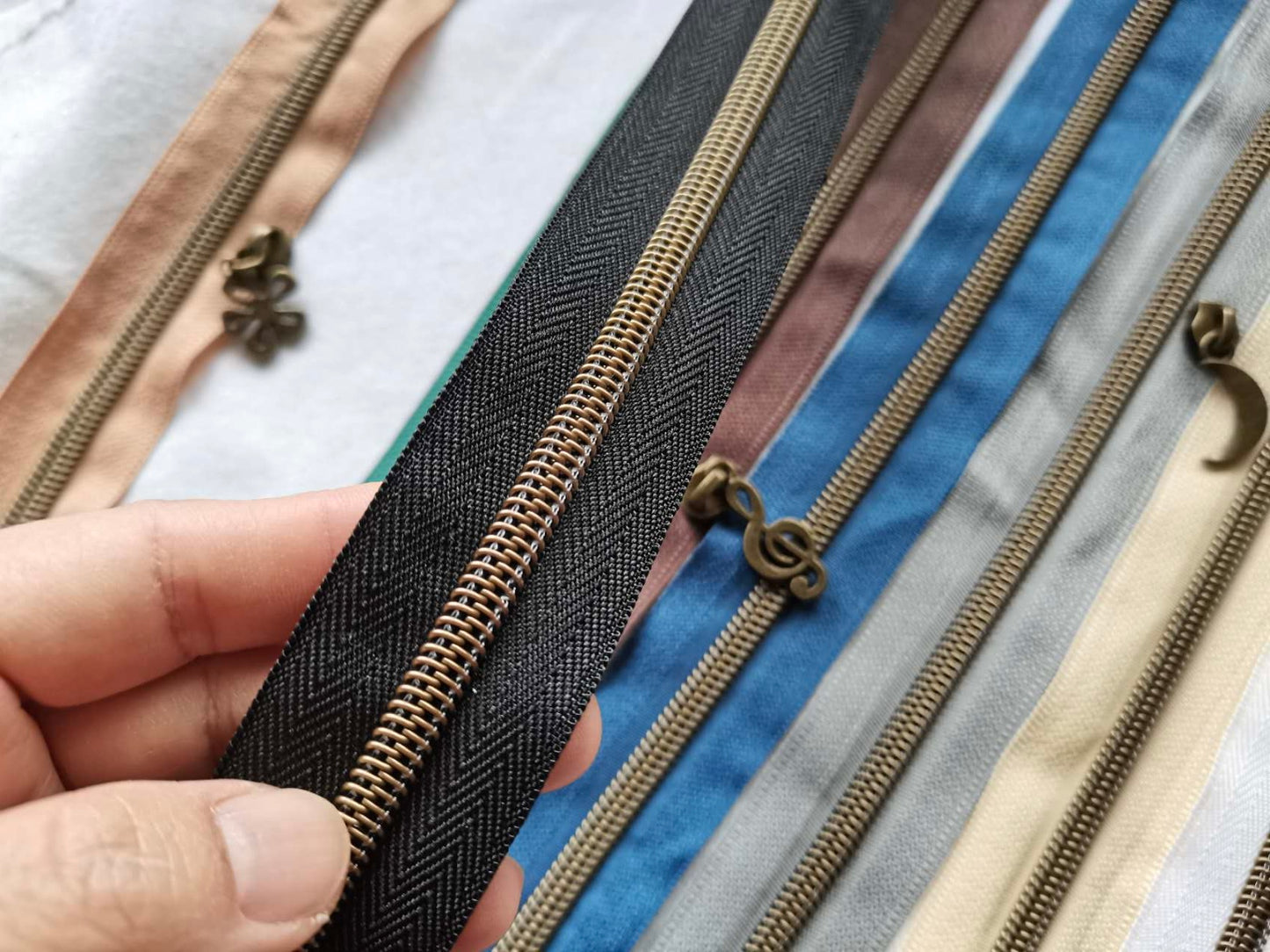 Antique brass - size 5 zipper tapes