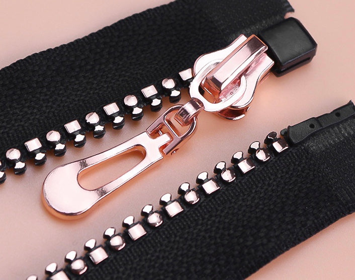 Size 5 rose gold color zippers, zips for jackets, hoodies and bags