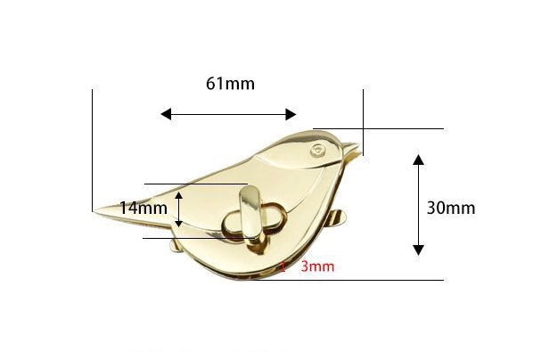 Bird shape turn locks, Purse locks, Twist locks