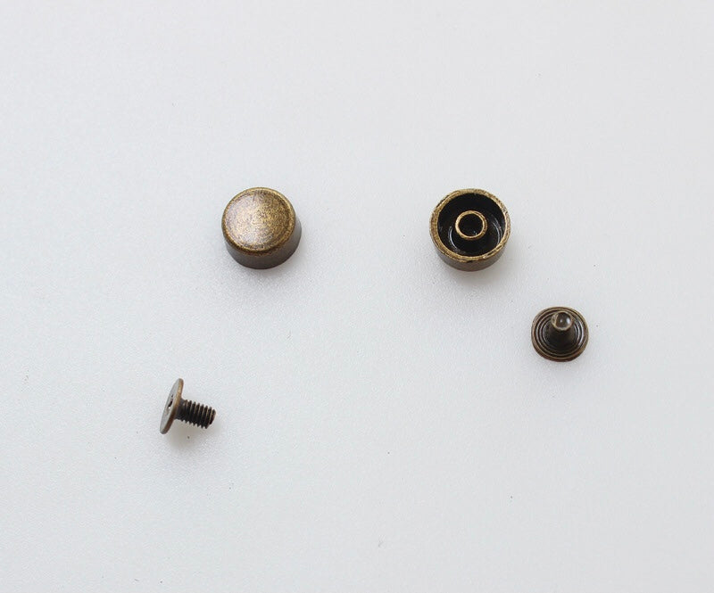 Chicago screws in antique brass,gunmetal black, silver, gold rivets for bags, jackets, leather work