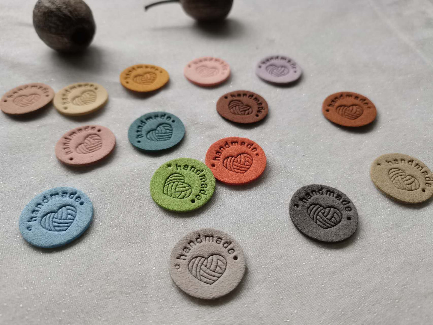HANDMADE PU leather labels for bags, for clothes, dolls, leather work, knitting, crochet and other craft projects