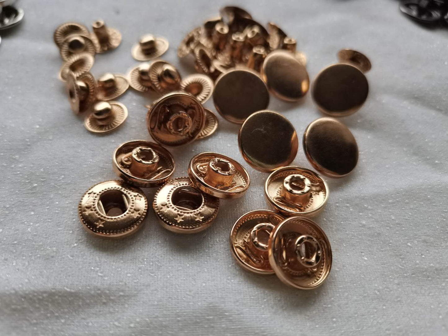15mm heavy duty snap buttons, metal snaps, bags, jackets, optional snap button setting tools