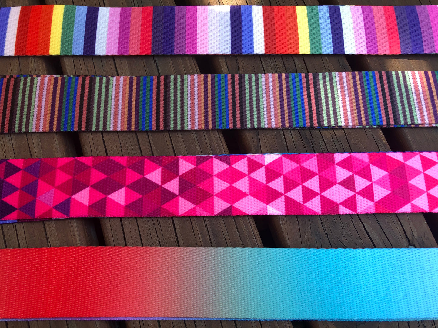 3 metres of printed webbing, 3.8cm /1.5inch straps