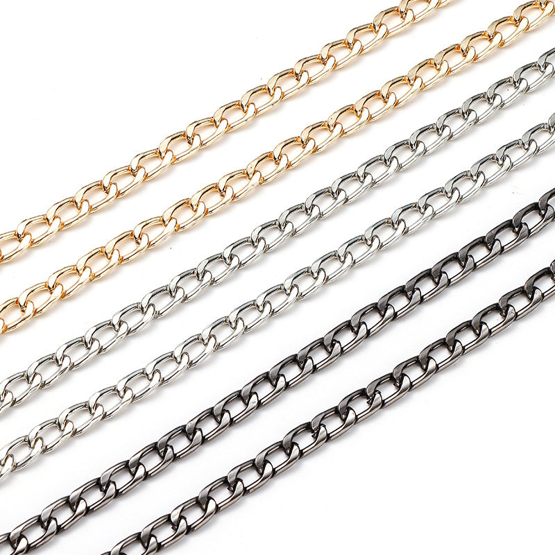 8mm x 120cm chain straps, crossbody straps, silver, gold, gunmetal black, antique brass metal straps for bags
