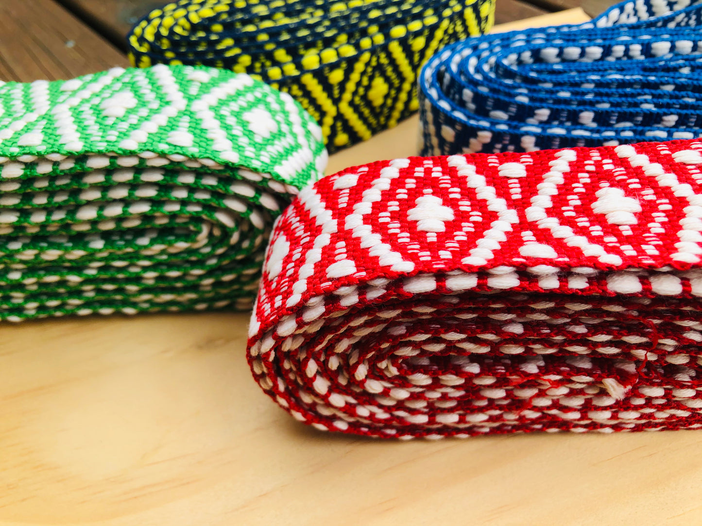 3.8cm patterned webbing, 1.5 inch strapping for tote bags, adjustable crossbody straps, handmade backpacks, heavy duty handles by the meter