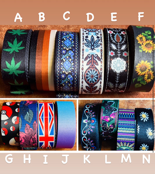 3m of printed webbing, 3.8cm/1.5 inch patterned strapping DWS/A5