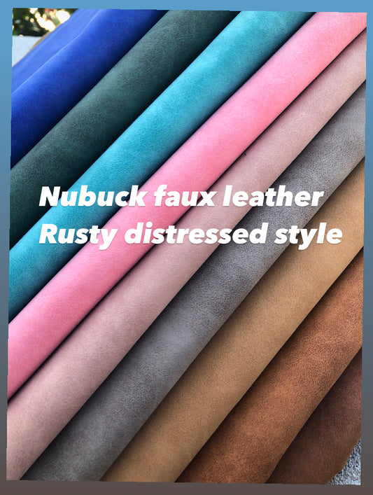 Nubuck style faux leather, distressed vinyl, Vegan Pleather, suede faux leather E3