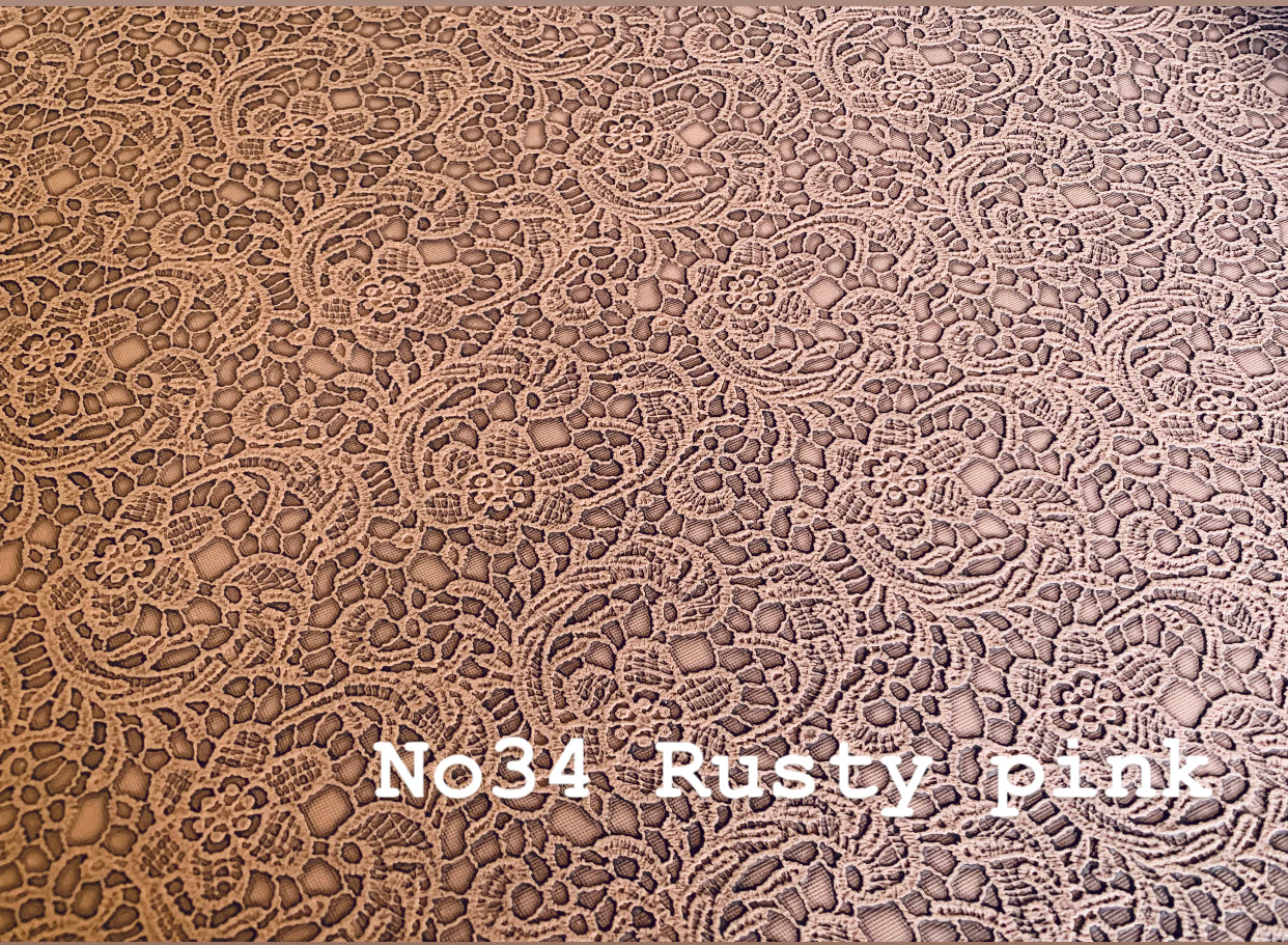 Classy lace embossed faux leather, lace pattern synthetic leather for bag making, home decor