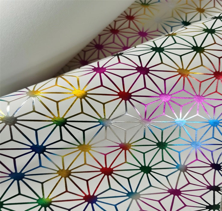 Rainbow geometric vinyl/faux leather