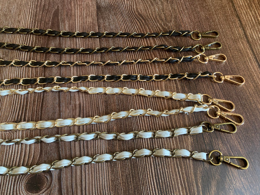 Leather threaded chain straps