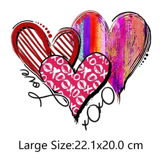 Colored heart shapes HTV - Heat transfer Vinyl, iron on vinyl designs