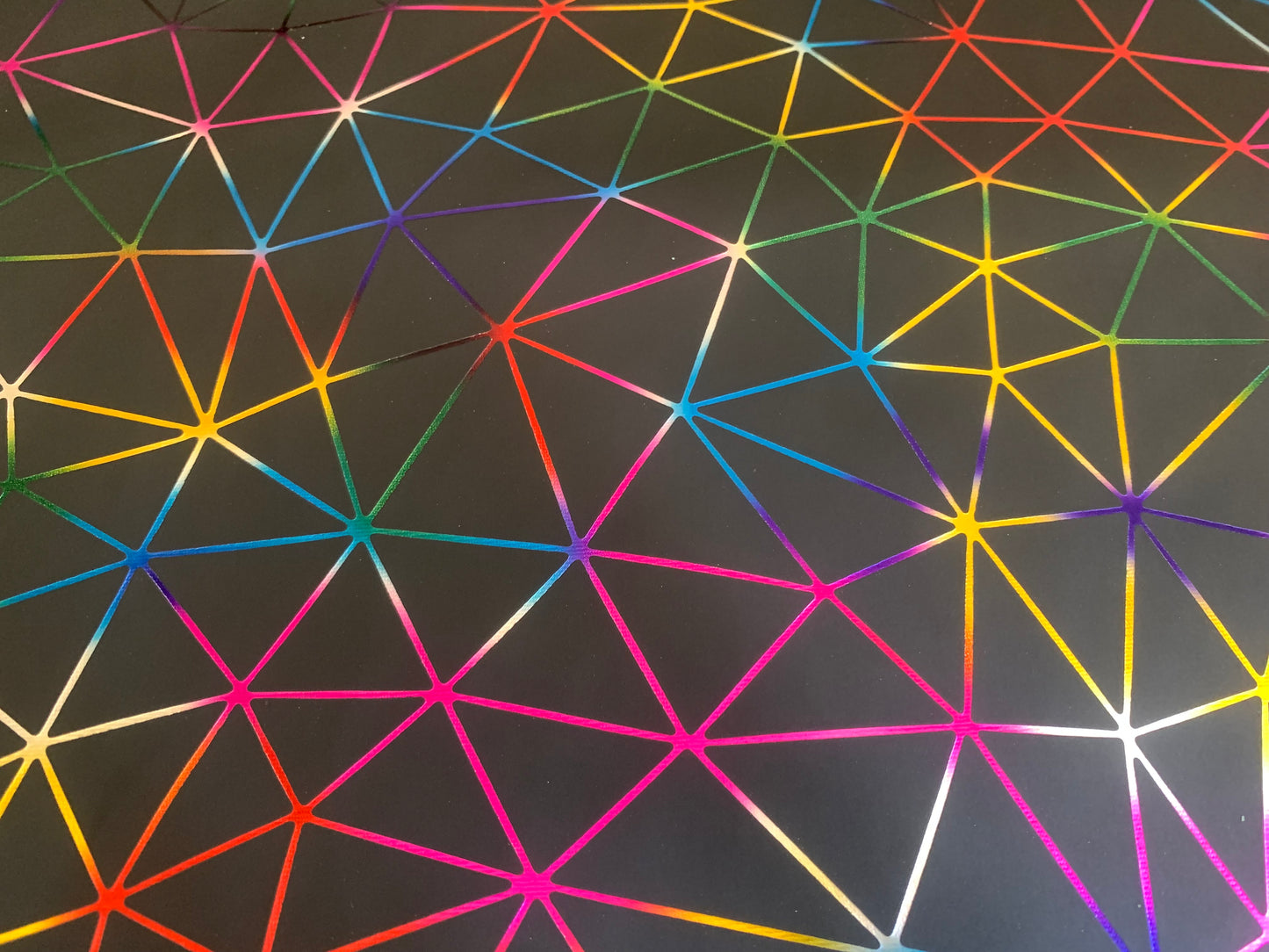 Rainbow geometric vinyl/faux leather