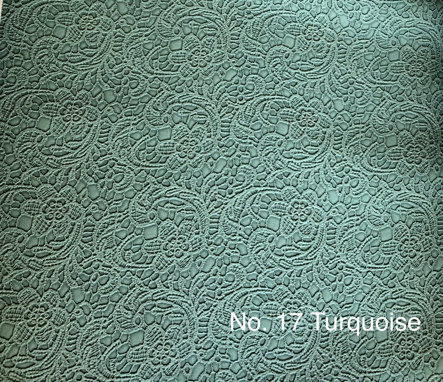 Classy lace embossed faux leather, lace pattern synthetic leather for bag making, home decor