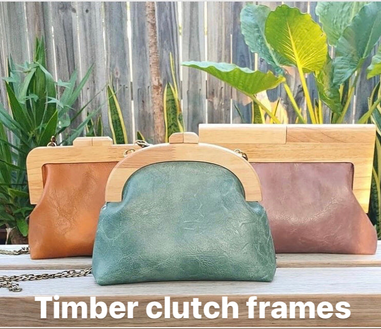 Clearance, cosmetic second Wooden clutch frames, kiss lock frames