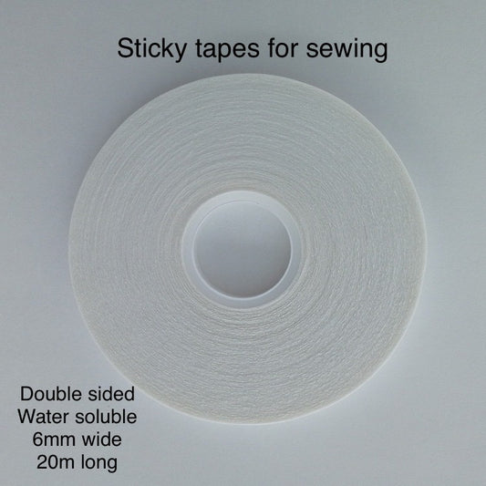 Double sided sticky tapes for sewing, zipper tapes, embroidery, patchwork