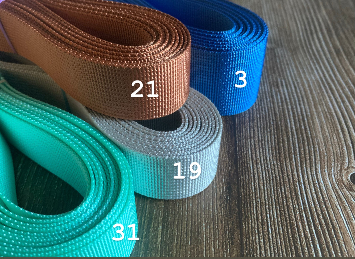 3-metre rolls of plain webbing - 2.5 and 3.8cm