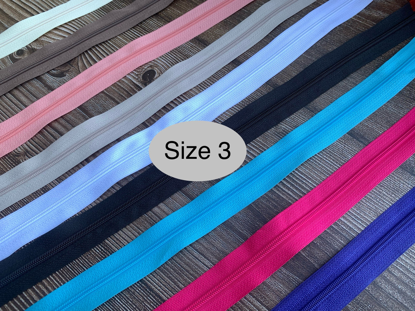 Size 3 color zipper tapes, nylon zipper tapes by the metre G6