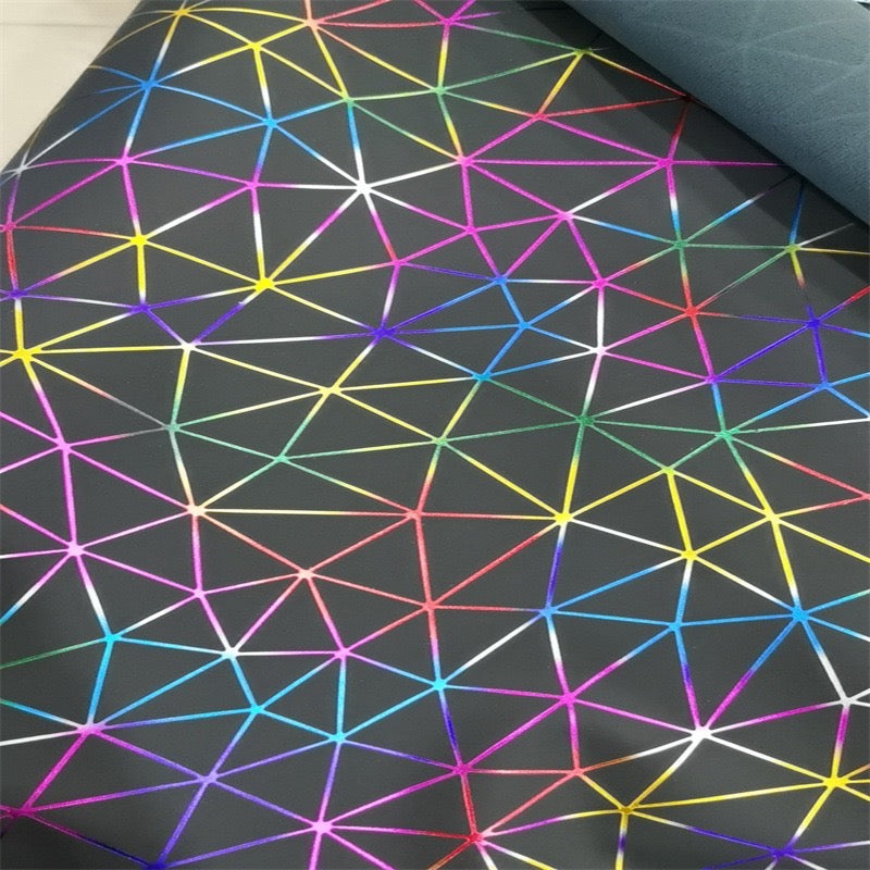 Rainbow geometric vinyl/faux leather