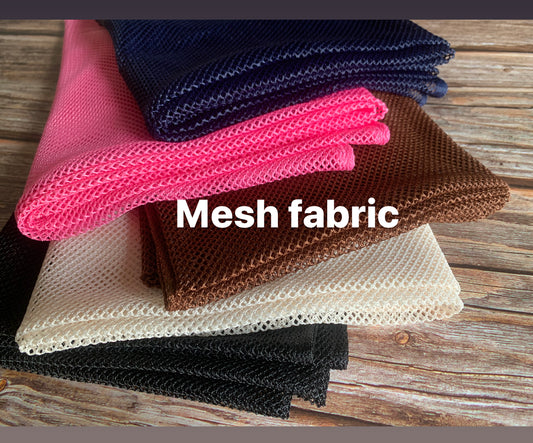 Mesh fabric for bag making and garments, 2-way stretchy net material by half yard