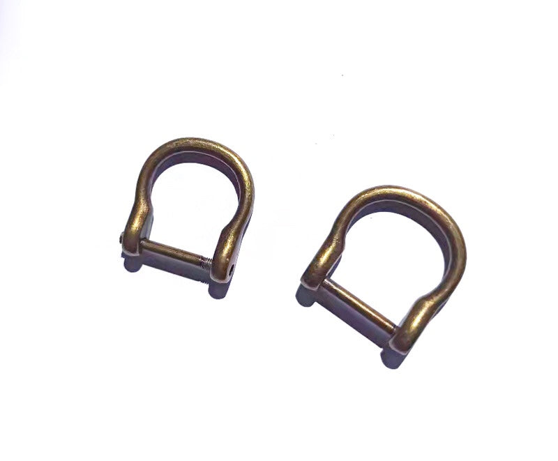 Horseshoe D rings, screwed in D rings, secure key rings