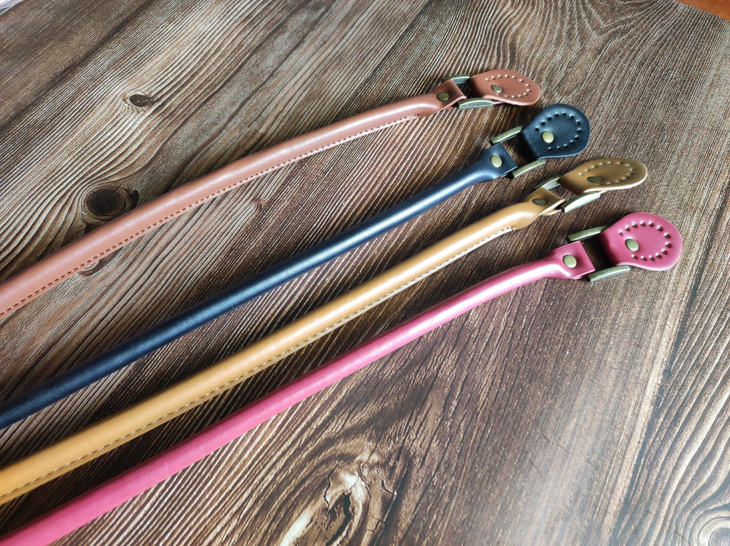 60cm PU leather bag handles with antique brass hardware G5
