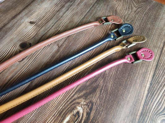 60cm PU leather bag handles with antique brass hardware G5