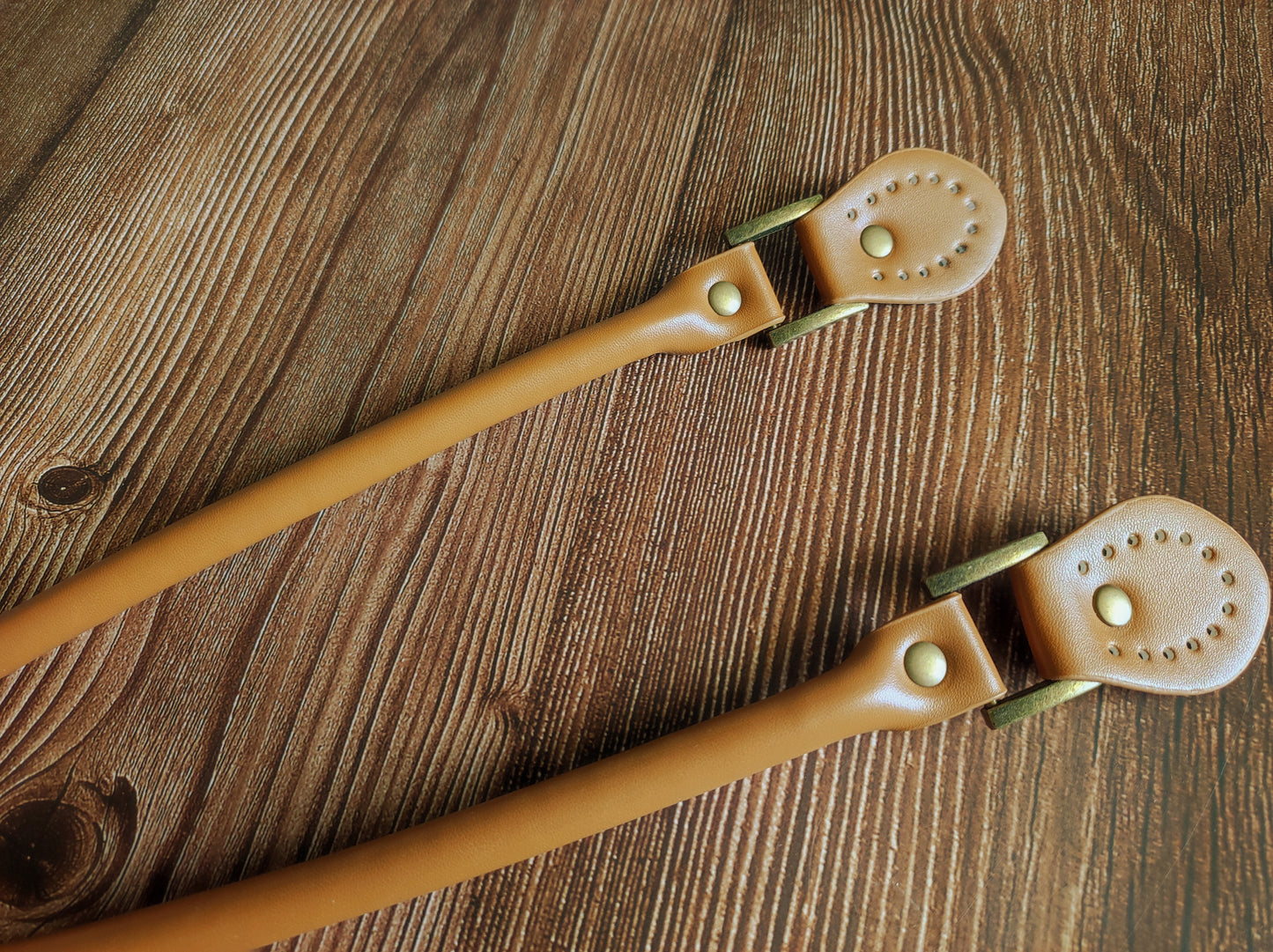 60cm PU leather bag handles with antique brass hardware G5