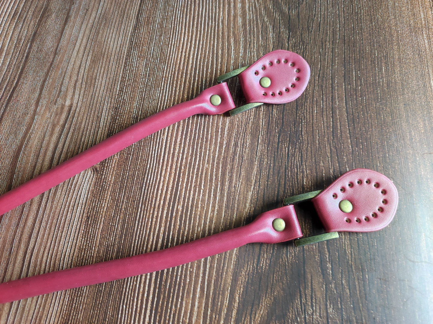 60cm PU leather bag handles with antique brass hardware G5