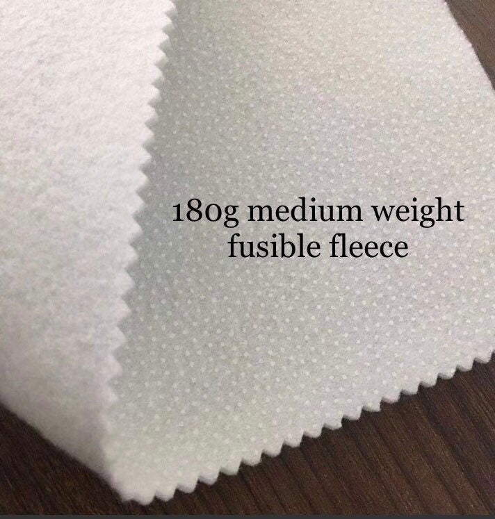 Fusible fleece stabilizer, iron on lightweight fleece, medium weight fusible fleece for bags, clothes, quilts, table runners, coasters etc