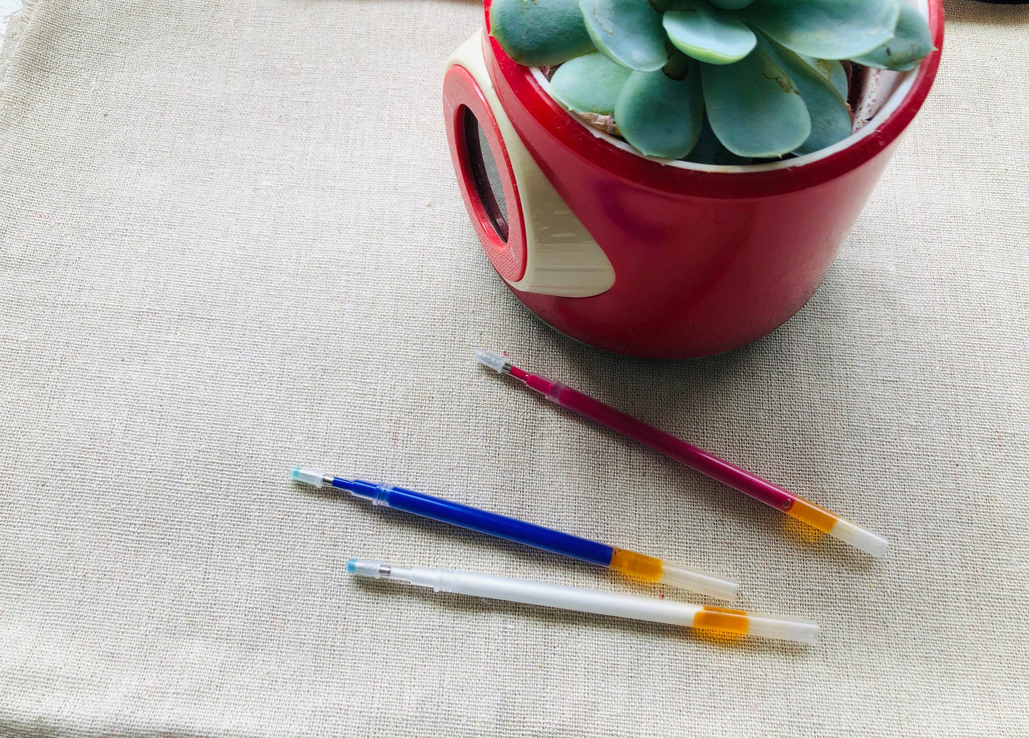 Mixed packs of 3 Disappearing markers, low heat disappearing pen, air erasable, water soluble pen for craft, sewing, leatherwork, embroidery dressmaking