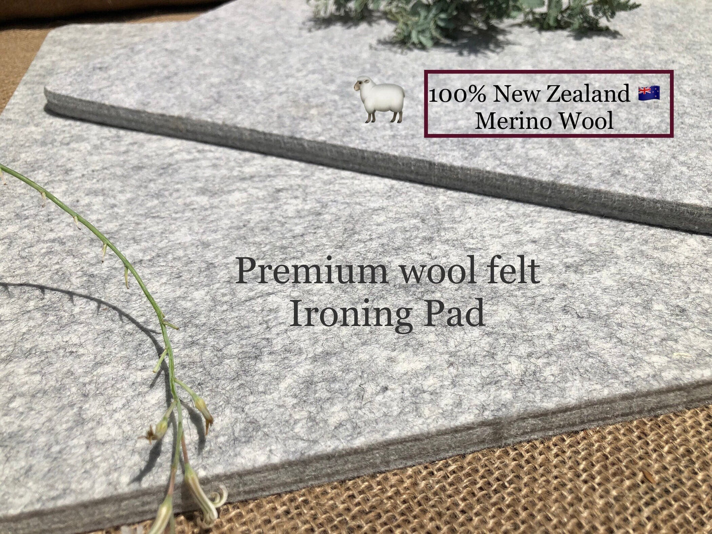 Premium wool felt ironing pad, 100% New Zealand merino wool, pressing mat, portable ironing board, wool ironing mat, sewing quilting tool