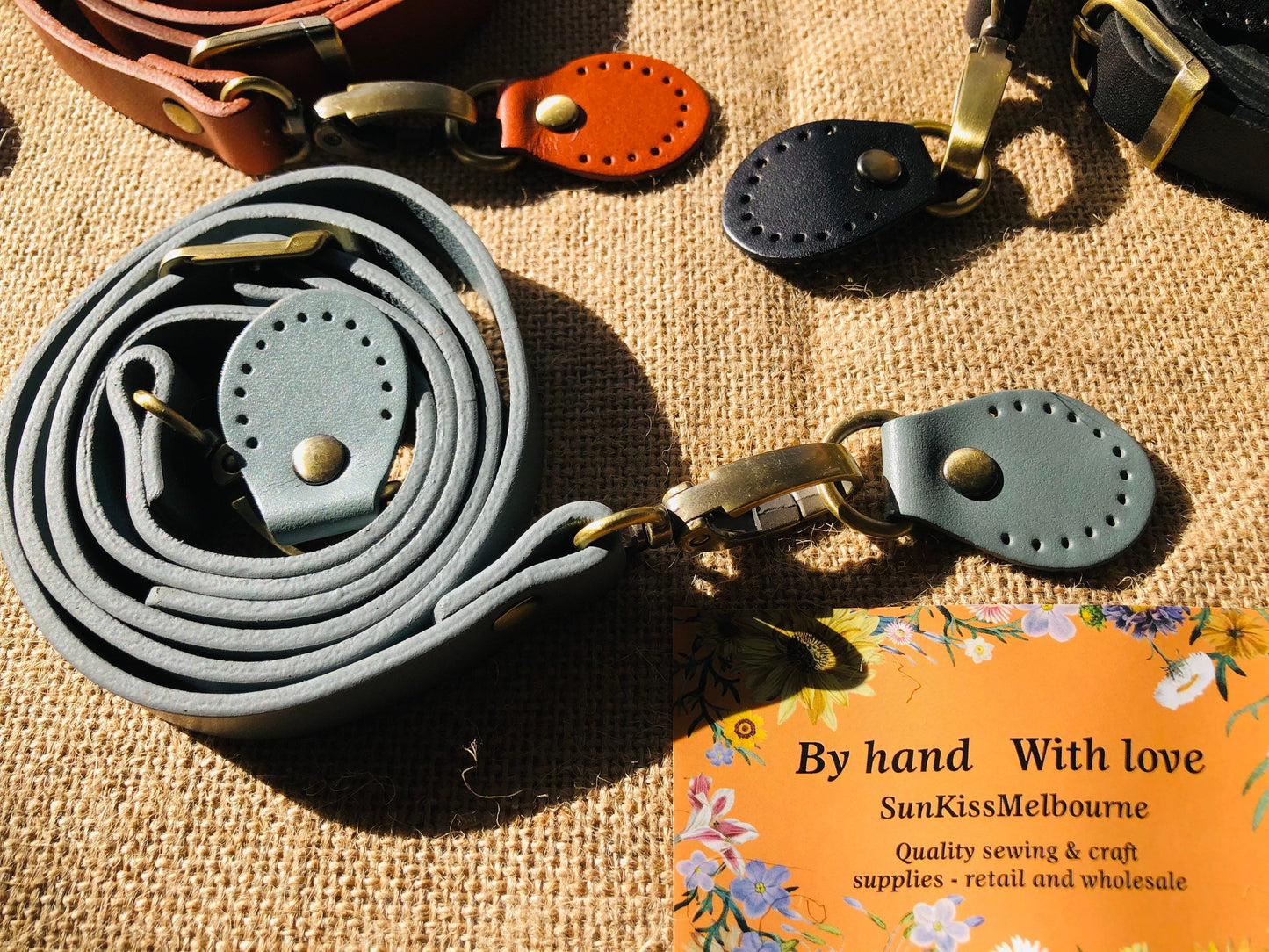 Premium genuine leather straps, adjustable crossbody straps, straps for bags, leather handles with brass hardware for handmade bags