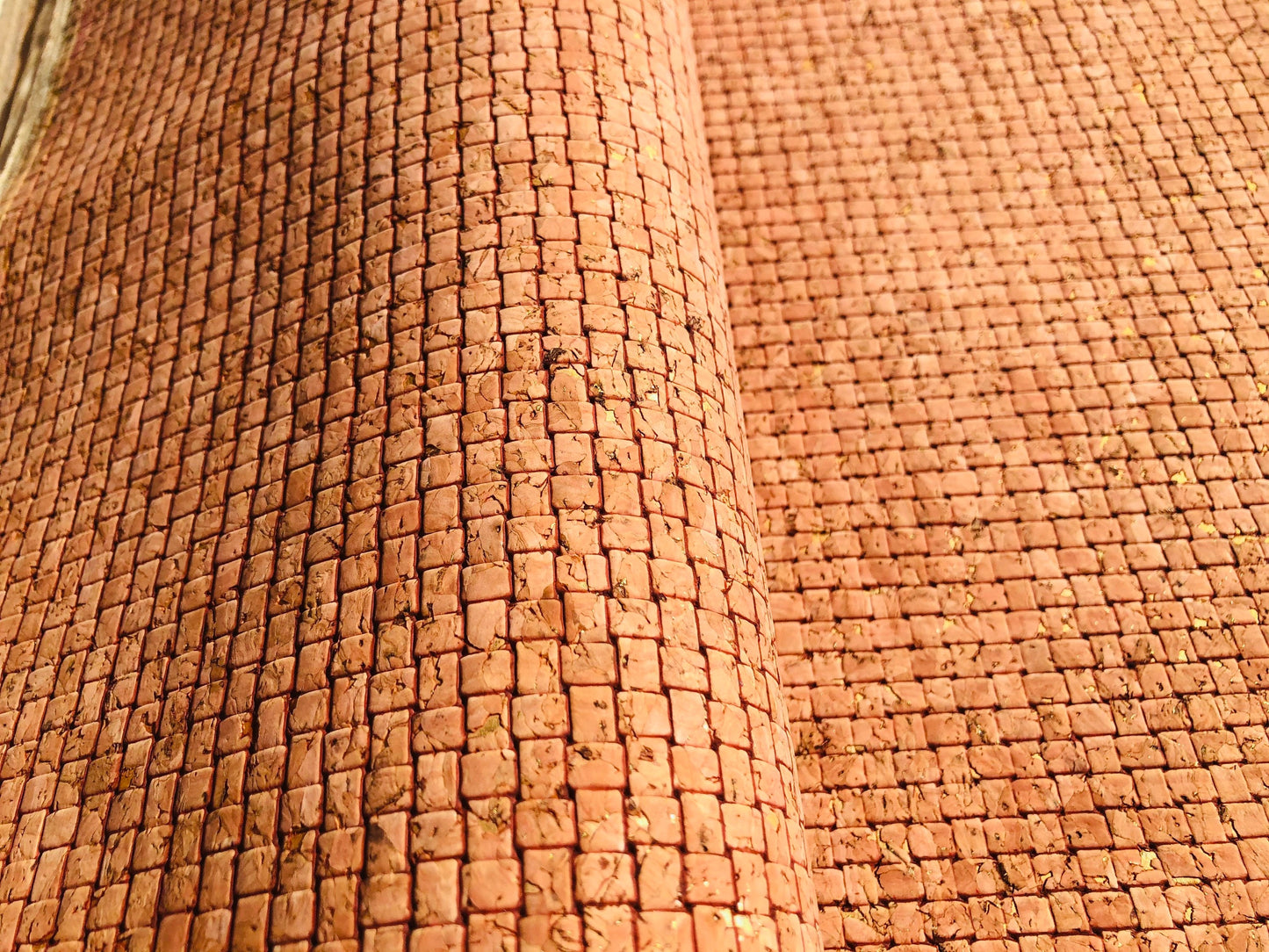 Embossed Portuguese cork fabric, natural cork, surface cork, 3D patterns, vegan cork leather, bag making fabrics by the meter
