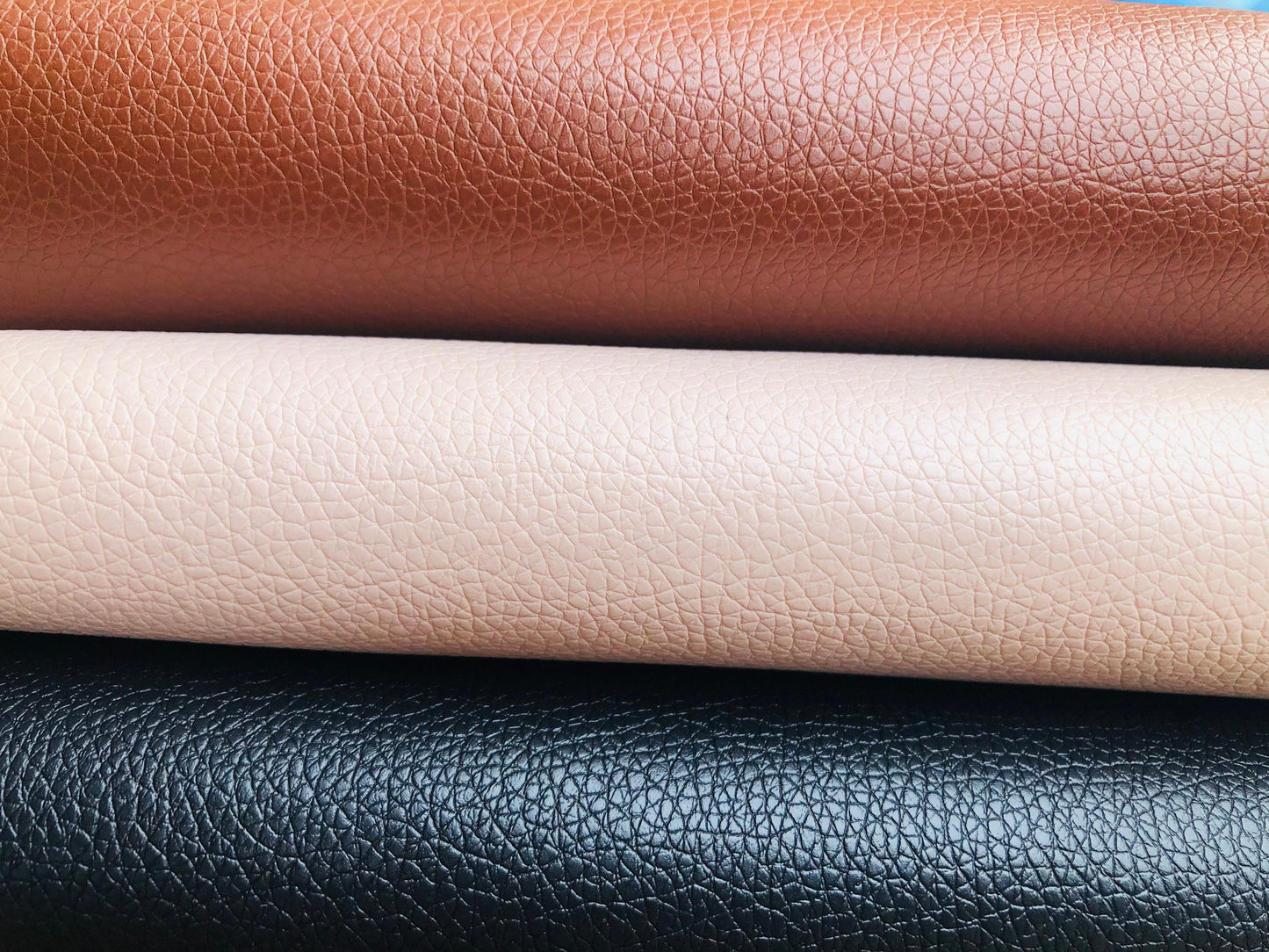 Skin texture faux leather, Vegan Pleather, textured vinyl, lychee pattern syntheticl leather for bags, clothes, upholstery by the meter